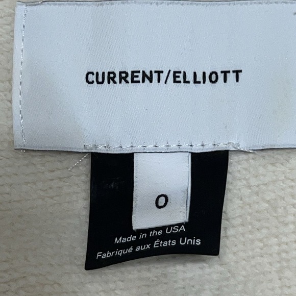 Current/Elliott Womens Top Electric Crewneck Graphic Sweatshirt Size 0 Ivory - Picture 8 of 10